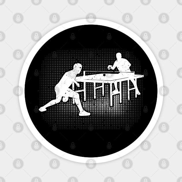 Ping Pong Players Silhouette Table Tennis Game Magnet by TeeShirt_Expressive